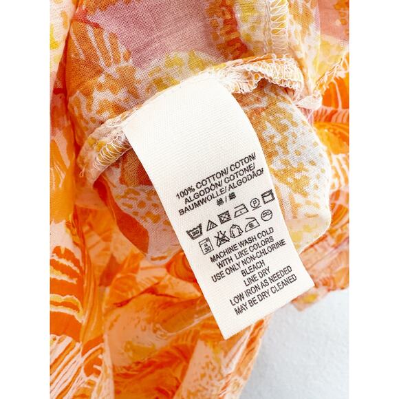 Free People Tropical Hawaiian Maxi Tunic Top Size Medium Lightweight Boho Resort - Picture 6 of 13